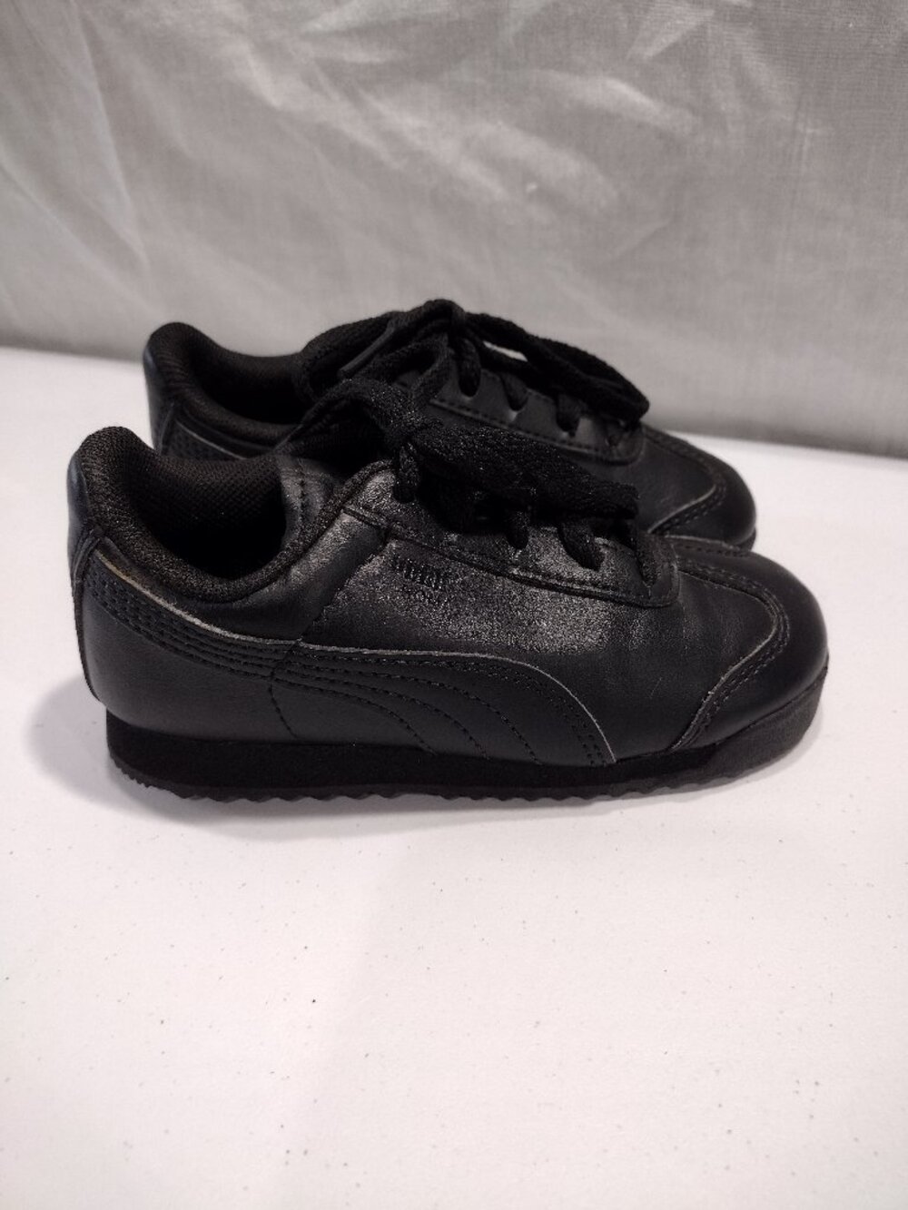 Puma Roma Basic Black Toddler 9C Lace Up Tennis Shoes Sneakers Classic School